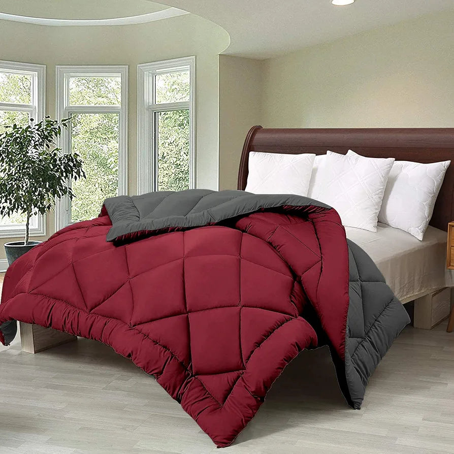 Cloth Fusion Reversible AC Comforter Single Bed 220 GSM,Soft Microfibre Quilt Blanket for Winter